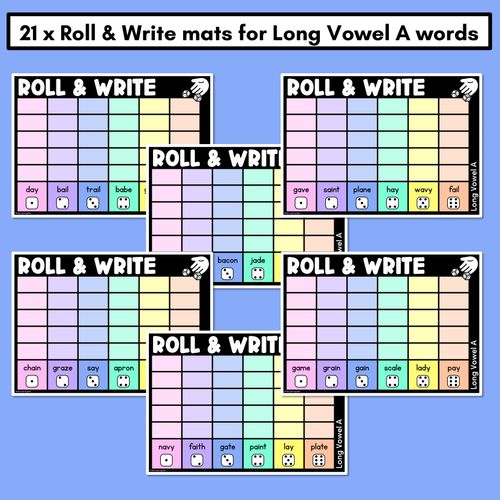 Resource preview 2 for ROLL & WRITE PHONICS ACTIVITY MATS - LONG VOWEL A words