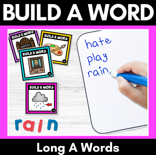 Resource preview 4 for Long Vowel Sound Word Building Cards Bundle