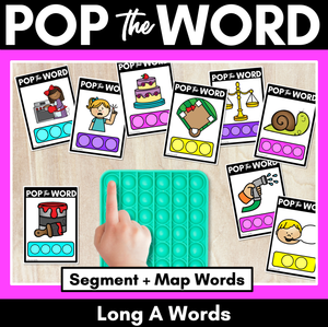 LONG VOWEL A POPPIT TASK CARDS - Phonemic Awareness + Word Mapping