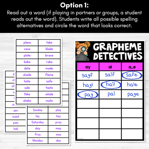 Resource preview 2 for LONG VOWEL A GAME - Grapheme Detectives