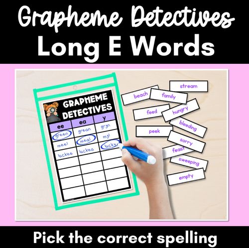 Resource preview 1 for LONG VOWEL E GAME - Grapheme Detectives