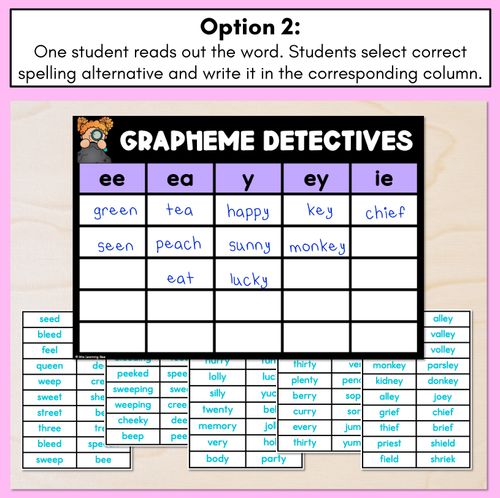 Resource preview 3 for LONG VOWEL E GAME - Grapheme Detectives