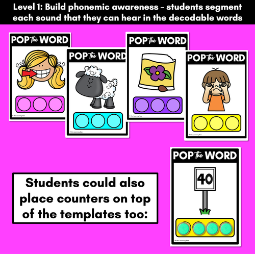 Resource preview 2 for LONG VOWEL E POPPIT TASK CARDS - Phonemic Awareness + Word Mapping