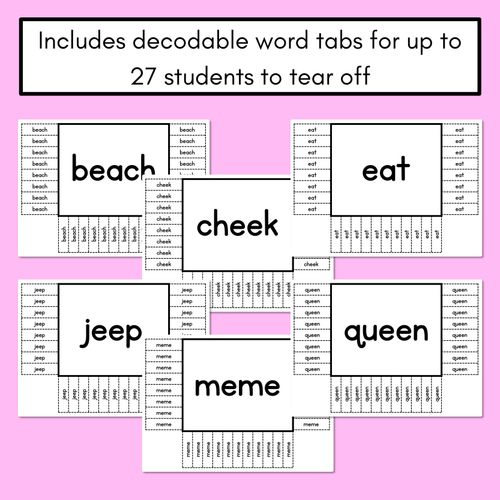 Resource preview 3 for READ THE ROOM - Decodable Words Phonics Activity - Long Vowel E Words