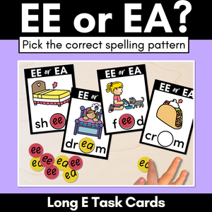 EE or EA - Pick the correct spelling pattern - Long E Task Cards