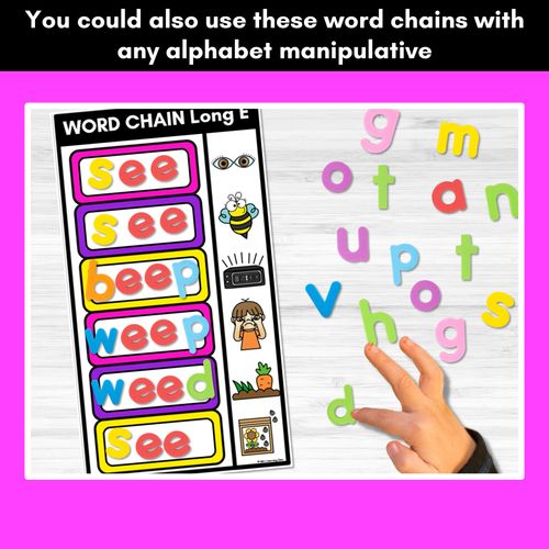 Resource preview 4 for Long Vowel E Word Chains for Beginning, Middle & End Sounds-Decodable Activities