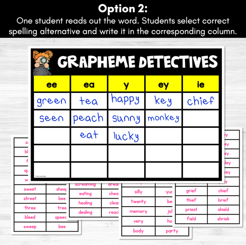 Resource preview 3 for LONG VOWEL E GAME - Grapheme Detectives