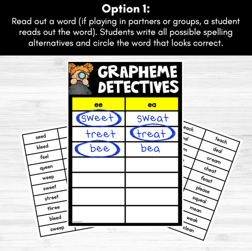 Resource preview 2 for LONG VOWEL E GAME - Grapheme Detectives