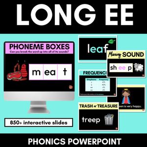 Long Vowel E Lesson Slides - Long Vowel Team PowerPoints
