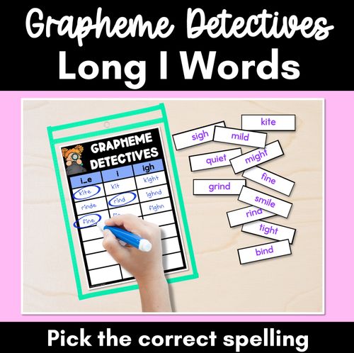 Resource preview 5 for Long Vowels Grapheme Detectives Word Sort Bundle