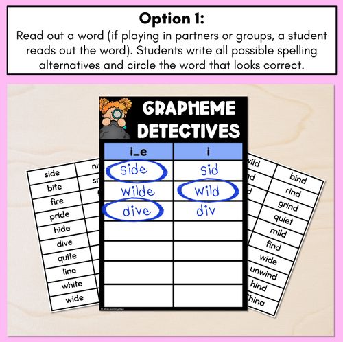 Resource preview 2 for LONG VOWEL I GAME - Grapheme Detectives