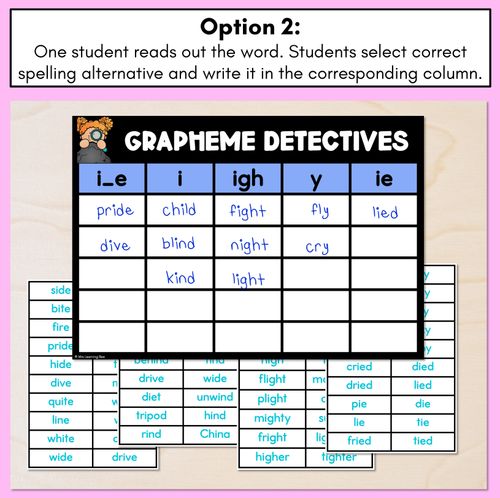 Resource preview 3 for LONG VOWEL I GAME - Grapheme Detectives