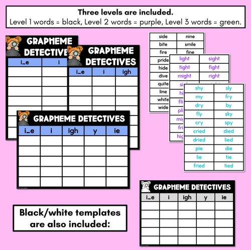 Resource preview 4 for LONG VOWEL I GAME - Grapheme Detectives