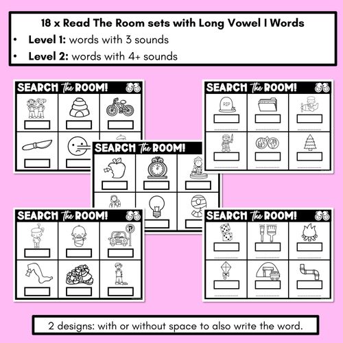 Resource preview 2 for READ THE ROOM - Decodable Words Phonics Activity - Long Vowel I Words