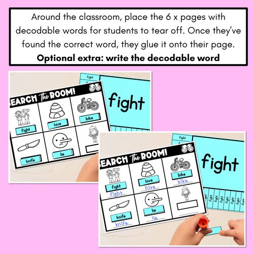 Resource preview 4 for READ THE ROOM - Decodable Words Phonics Activity - Long Vowel I Words