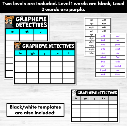 Resource preview 4 for LONG VOWEL I GAME - Grapheme Detectives