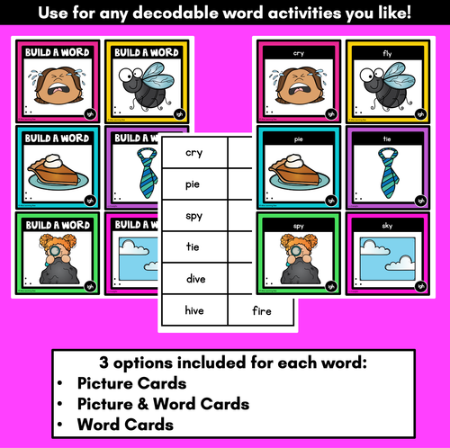 Resource preview 2 for Long Vowel I Sound Word Building Cards