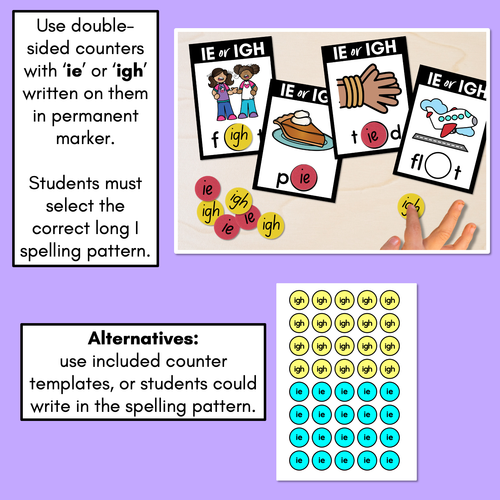 Resource preview 2 for IE or IGH - Pick the correct spelling pattern - Long I Task Cards