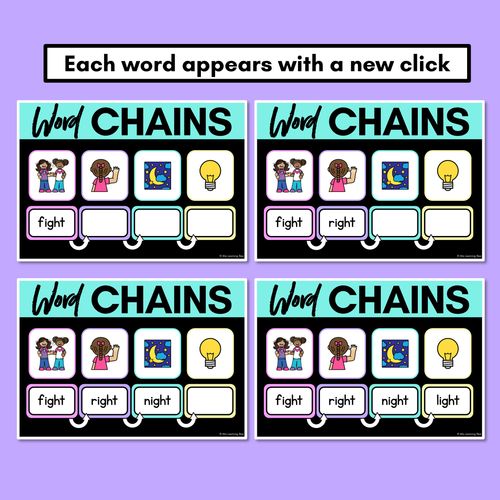 Resource preview 3 for Long Vowel I Word Chains for Beginning, Middle & End Sounds - Decodable PowerPoint