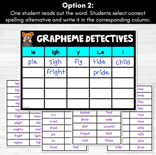 Resource preview 3 for LONG VOWEL I GAME - Grapheme Detectives