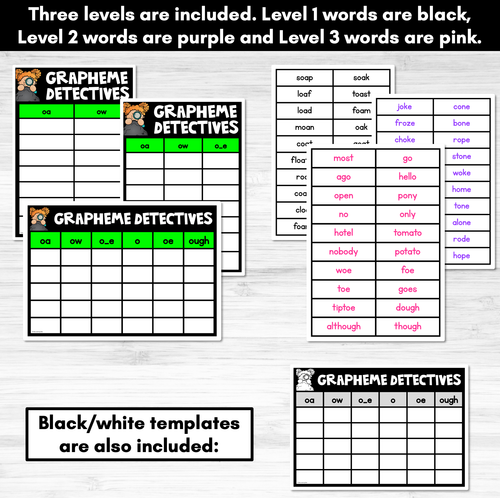 Resource preview 4 for LONG VOWEL O GAME - Grapheme Detectives