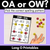 1 for OA or OW - Pick the correct spelling pattern - Long O Printables