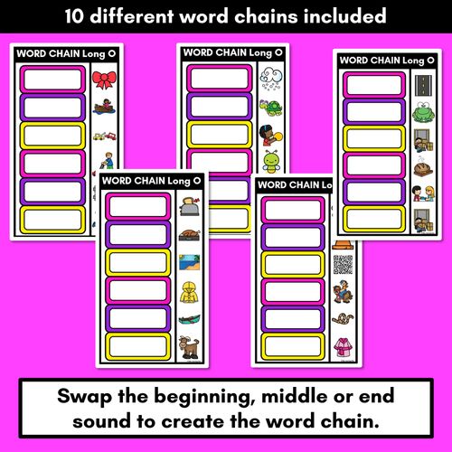 Resource preview 2 for Long Vowel O Word Chains for Beginning, Middle & End Sounds-Decodable Activities