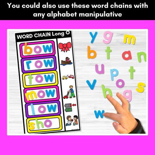 Resource preview 4 for Long Vowel O Word Chains for Beginning, Middle & End Sounds-Decodable Activities