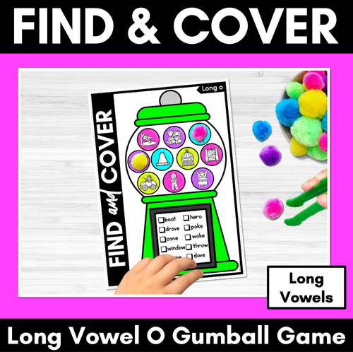 Resource preview 1 for Long Vowel O Words - Find & Cover No Prep Phonics Game for Long Vowel Sounds