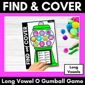 Long Vowel O Words - Find & Cover No Prep Phonics Game for Long Vowel Sounds