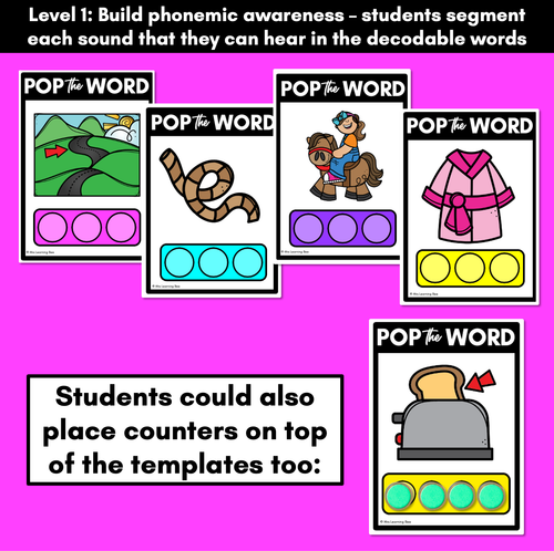 Resource preview 2 for LONG VOWEL O POPPIT TASK CARDS - Phonemic Awareness + Word Mapping