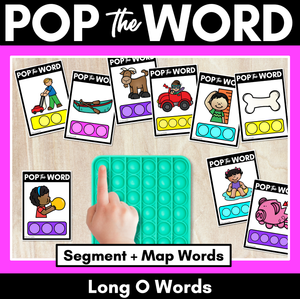 LONG VOWEL O POPPIT TASK CARDS - Phonemic Awareness + Word Mapping