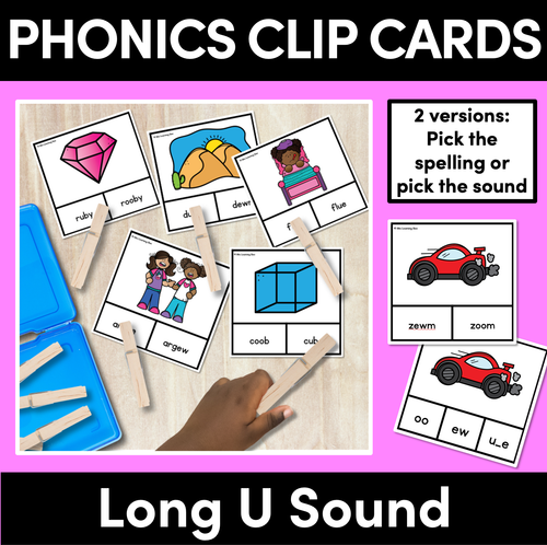 Resource preview 2 for Long Vowel Sounds Clip Cards Bundle