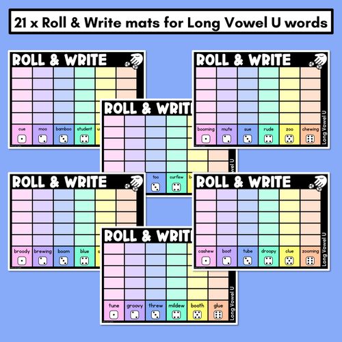 Resource preview 2 for ROLL & WRITE PHONICS ACTIVITY MATS - LONG VOWEL U words