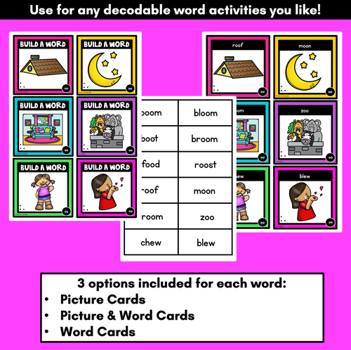 Resource preview 2 for Long Vowel U Sound Word Building Cards