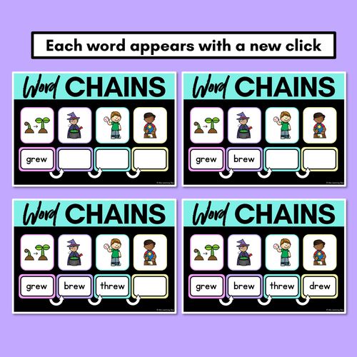 Resource preview 3 for Long Vowel U Word Chains for Beginning, Middle & End Sounds - Decodable PowerPoint