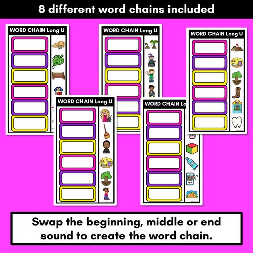 Resource preview 2 for Long Vowel U Word Chains for Beginning, Middle & End Sounds-Decodable Activities