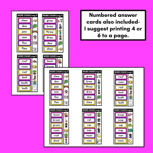 Resource preview 3 for Long Vowel U Word Chains for Beginning, Middle & End Sounds-Decodable Activities