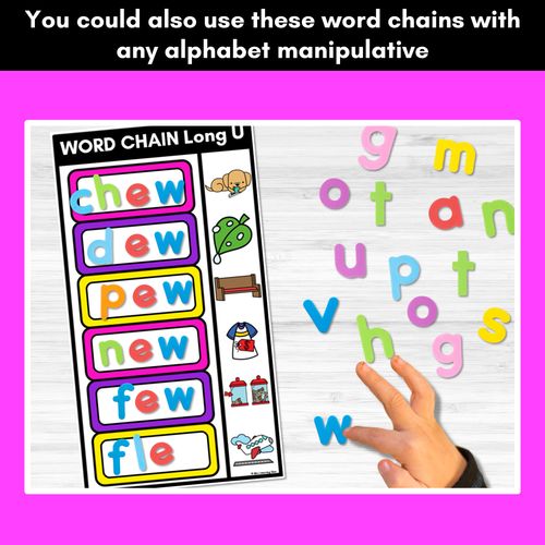 Resource preview 4 for Long Vowel U Word Chains for Beginning, Middle & End Sounds-Decodable Activities