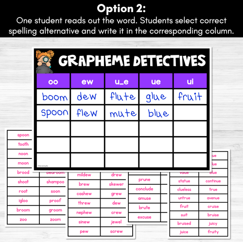 Resource preview 3 for LONG VOWEL U GAME - Grapheme Detectives