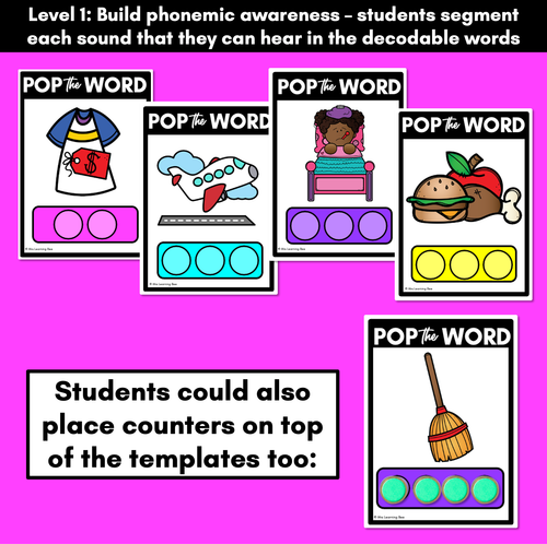 Resource preview 2 for LONG VOWEL U POPPIT TASK CARDS - Phonemic Awareness + Word Mapping