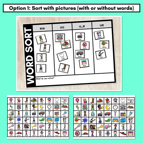 Resource preview 2 for LONG VOWEL U WORD SORT