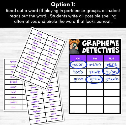 Resource preview 2 for LONG VOWEL U GAME - Grapheme Detectives