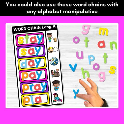 Resource preview 4 for Long Vowel A Word Chains for Beginning, Middle & End Sounds-Decodable Activities