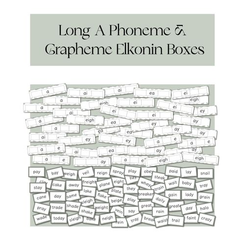 Resource preview 1 for Long A Phoneme and Grapheme Elkonin Boxes