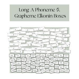 Long A Phoneme and Grapheme Elkonin Boxes