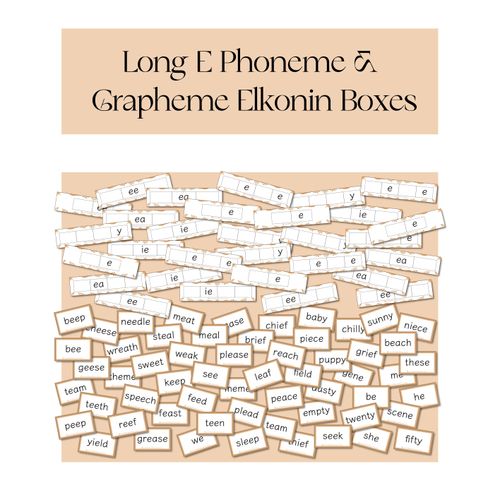 Resource preview 1 for Long E Phoneme and Grapheme Elkonin Boxes