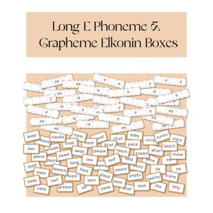 Long E Phoneme and Grapheme Elkonin Boxes