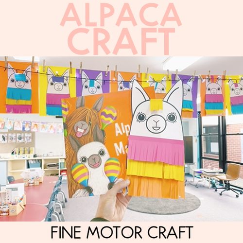 Resource preview 1 for Alpaca Craft - Macca The Alpaca - Fine Motor & Book Craft