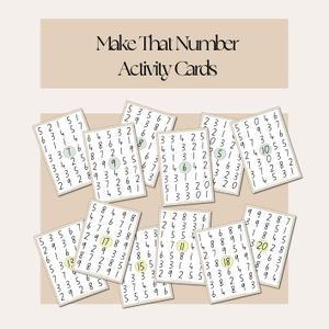 Make that Number Activity Card- Early years